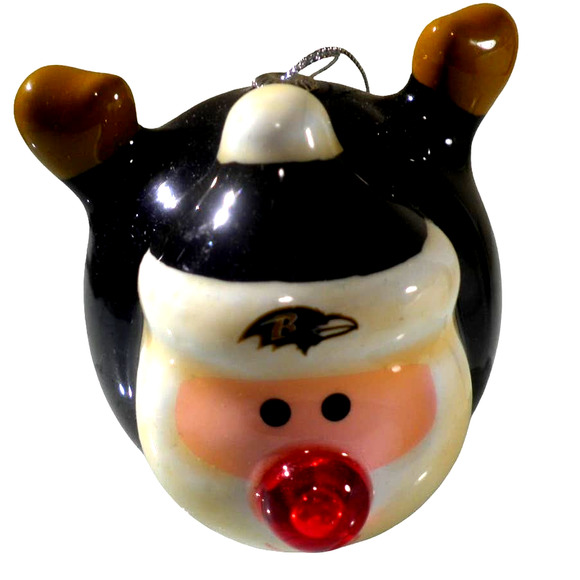 Baltimore Ravens NFL Licensed LED Santa and Snowman Christmas Ornaments - Picture 8 of 12